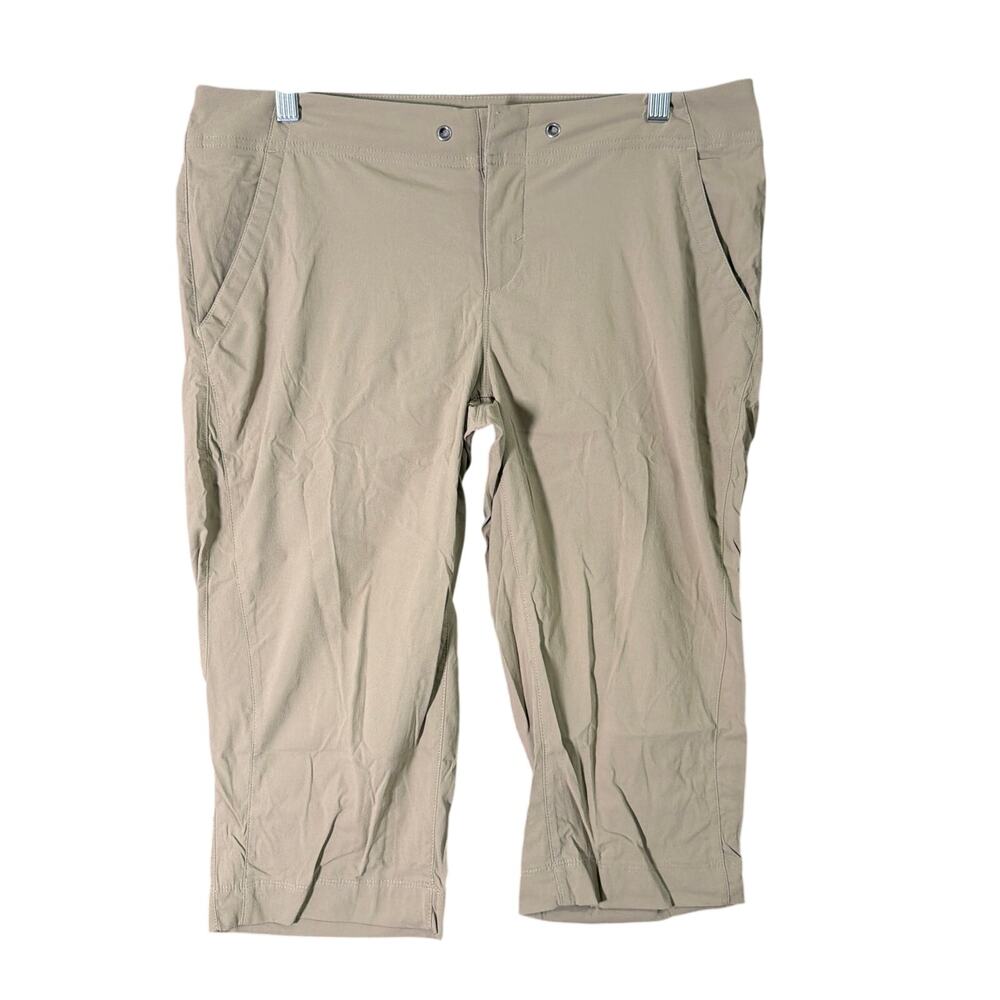 Columbia Womens Pants Tan Omni Repellency Lined Capri Athletic Stretch 10x18L